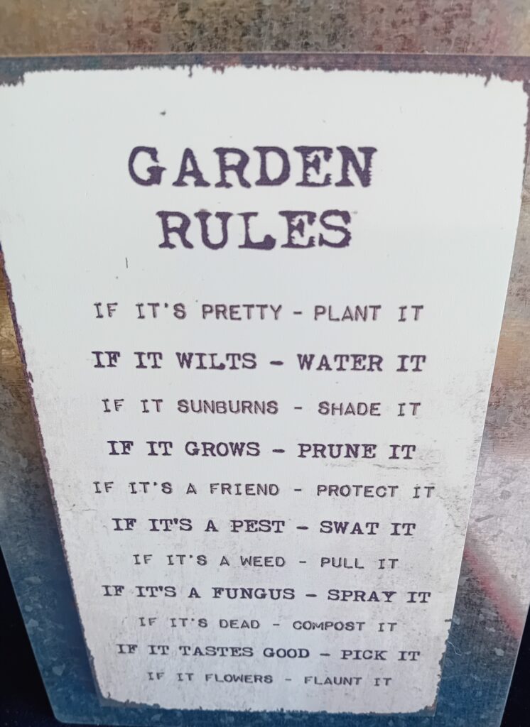 Plantsrules Sign 'Garden Rules' Metal Sign - Coach House Interiors